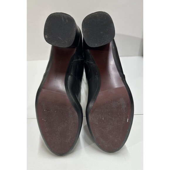Zara Women size 41 US 10 black leather knee high block heeled boots - Picture 7 of 11